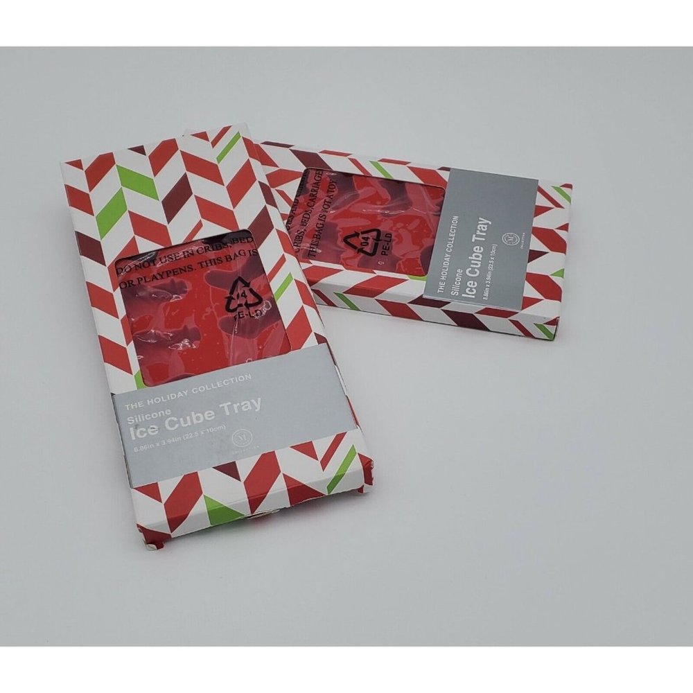 2PK- MARTHA STEWART THE HOLIDAY COLLECTION SILICONE ICE CUBE TRAY